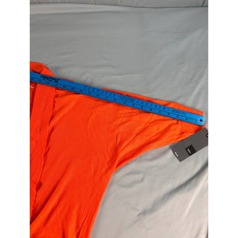 Mossimo Womens Orange Open Front Cardigan Sweater Short Sleeve Size L NEW - Picture 3 of 10